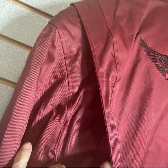 Women's HARLEY DAVIDSON MOTORCYCLES Riding Nylon Jacket - Large Burgundy - Picture 10 of 12